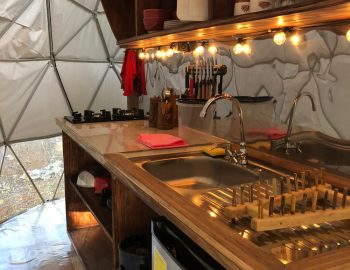 Creekside dome kitchen